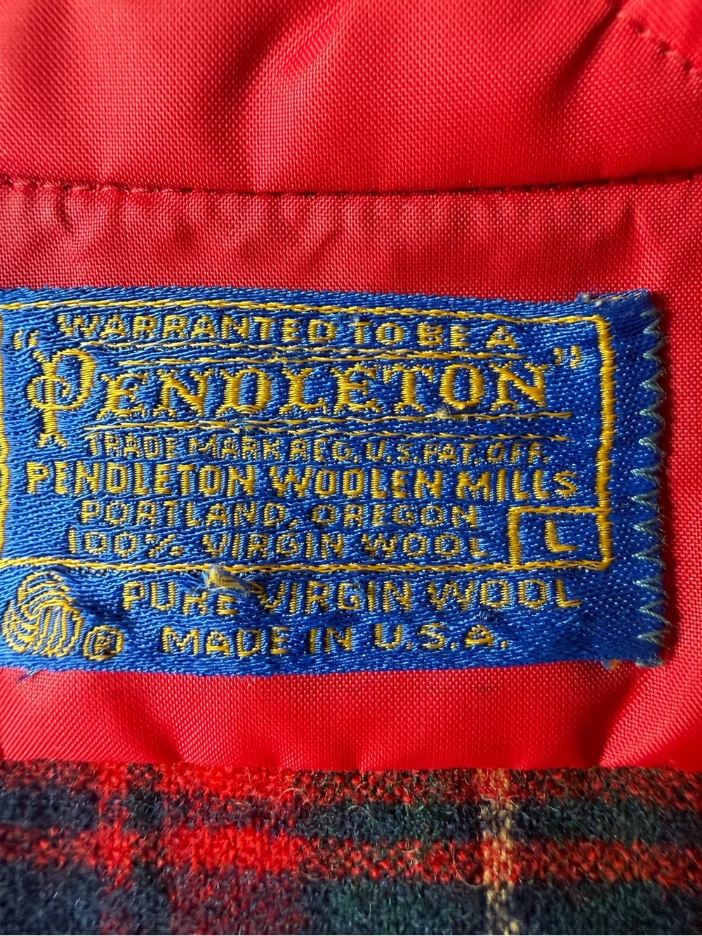 Pendleton-Vintage 80s Classic Red Tartan Plaid Board Shirt 100% Pure Virgin Wool - Picture 3 of 8